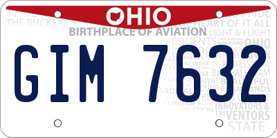 OH license plate GIM7632