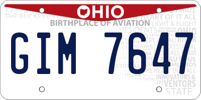 OH license plate GIM7647