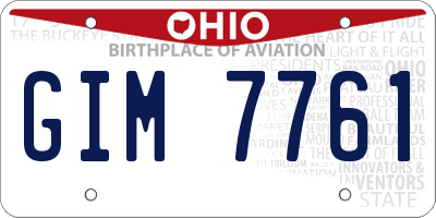 OH license plate GIM7761