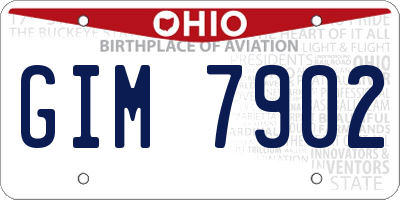 OH license plate GIM7902
