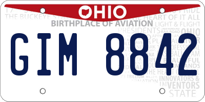 OH license plate GIM8842