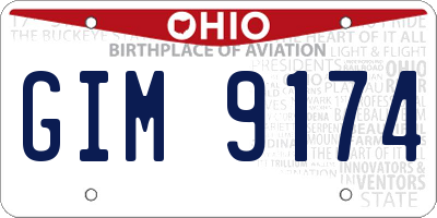 OH license plate GIM9174