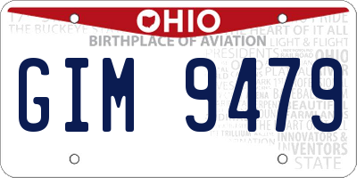 OH license plate GIM9479