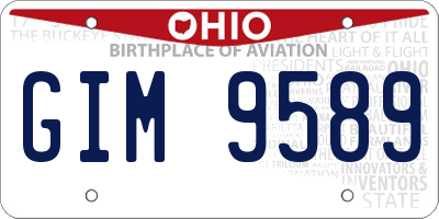 OH license plate GIM9589