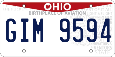OH license plate GIM9594