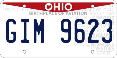 OH license plate GIM9623