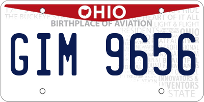 OH license plate GIM9656