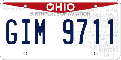 OH license plate GIM9711
