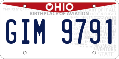 OH license plate GIM9791