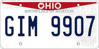 OH license plate GIM9907