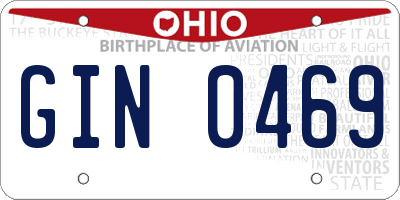 OH license plate GIN0469