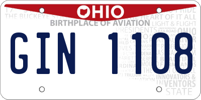 OH license plate GIN1108