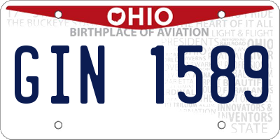 OH license plate GIN1589