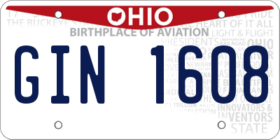 OH license plate GIN1608