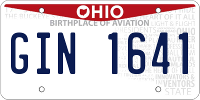 OH license plate GIN1641