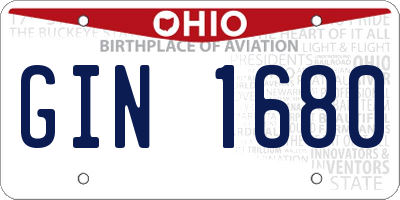OH license plate GIN1680