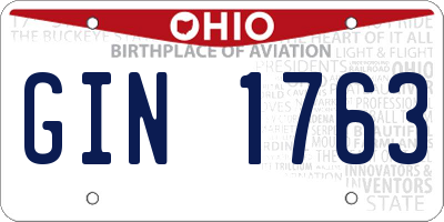 OH license plate GIN1763