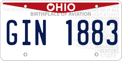 OH license plate GIN1883
