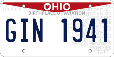 OH license plate GIN1941
