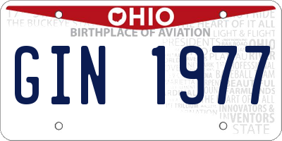 OH license plate GIN1977