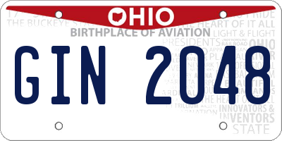 OH license plate GIN2048