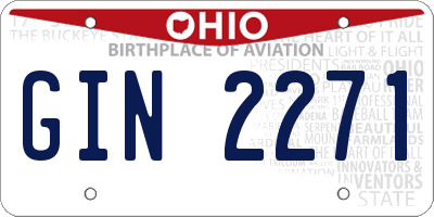 OH license plate GIN2271