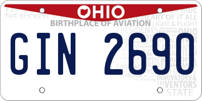 OH license plate GIN2690