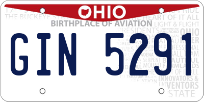 OH license plate GIN5291