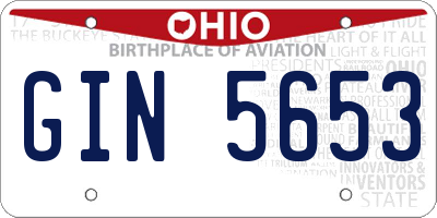 OH license plate GIN5653