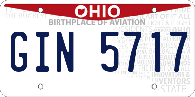 OH license plate GIN5717