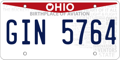 OH license plate GIN5764