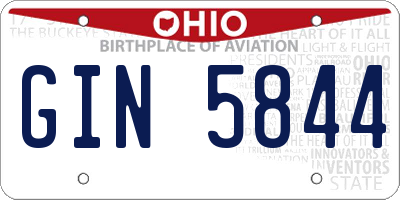 OH license plate GIN5844