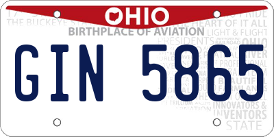 OH license plate GIN5865