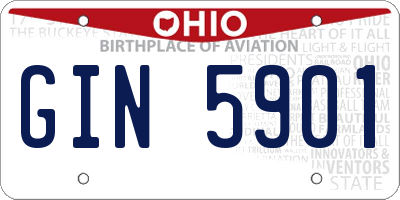 OH license plate GIN5901