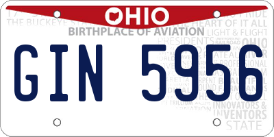 OH license plate GIN5956
