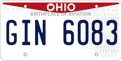 OH license plate GIN6083