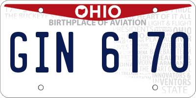 OH license plate GIN6170