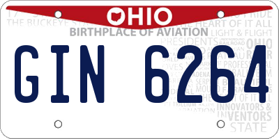 OH license plate GIN6264