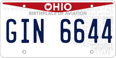 OH license plate GIN6644