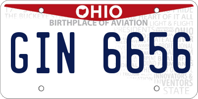 OH license plate GIN6656