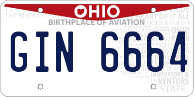 OH license plate GIN6664