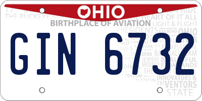 OH license plate GIN6732