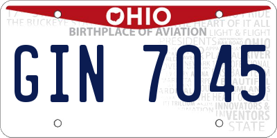 OH license plate GIN7045