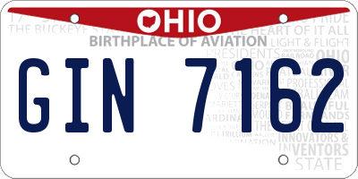 OH license plate GIN7162