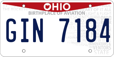 OH license plate GIN7184