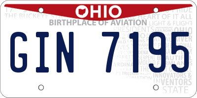 OH license plate GIN7195