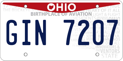 OH license plate GIN7207