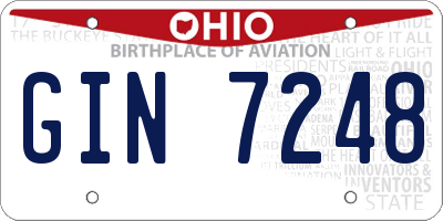 OH license plate GIN7248
