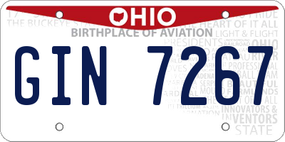 OH license plate GIN7267