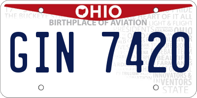 OH license plate GIN7420